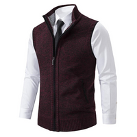 Xaver | Herren Reißverschluss Strickjacke | Strickweste in Rot