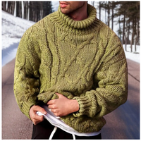 Steve | Rollkragenpullover Herren Schwarz | Strickpullover in Grün