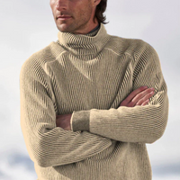 Andrei | Herren Rollkragenpullover Weiß | Warm in Khaki