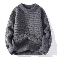 Timothy | Herren Rot Pullover | Strick Sweater in Grau