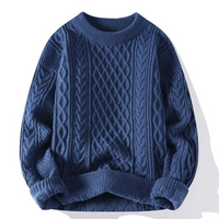 Timothy | Herren Rot Pullover | Strick Sweater in Retro Blau