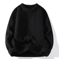 Timothy | Herren Rot Pullover | Strick Sweater in Schwarz