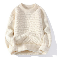 Timothy | Herren Rot Pullover | Strick Sweater in Cream Weiß