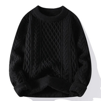Timothy | Herren Rot Pullover | Strick Sweater in Retro Schwarz