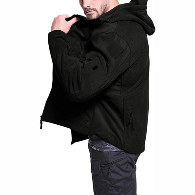 Diethelm | Herren Schwarz Hoodie | Kapuzenpullover mit Reißverschluss