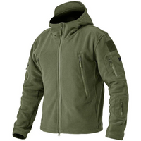Diethelm | Herren Schwarz Hoodie | Kapuzenpullover mit Reißverschluss in Militärgrün