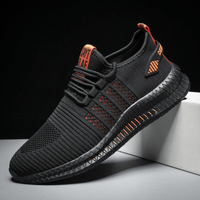 Luke | Herren Schwarz Sneaker | Turnschuhe in Schwarz/Orange