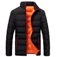 Nicholas | Steppjacke Herren Schwarz | Daunenjacke Winter in Orange