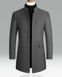 Frank | Herren Schwarz Trenchcoat | Lange Mantel in Grau