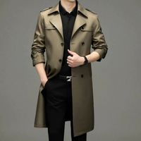 Oliver | Herren Schwarz Trenchcoat | Lange in Beige