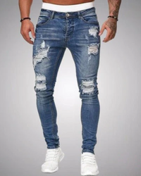 Oswin | Herren Skinny Jeans | Zerrissen in Blau