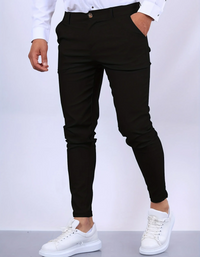 Waldo | Herren Slim Fit Hose | Schwarz in Reines Schwarz