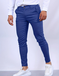 Waldo | Herren Slim Fit Hose | Schwarz in Königsblau