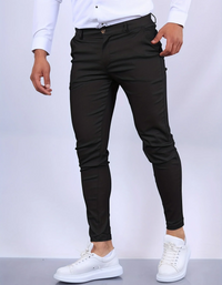Waldo | Herren Slim Fit Hose | Schwarz in Blume Schwarz