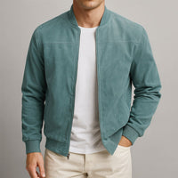 Dominik | Herren Wildleder Bomber Steppjacke in Blau