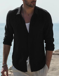 Manny | Herren Sommer Hemd | Button Down in Schwarz
