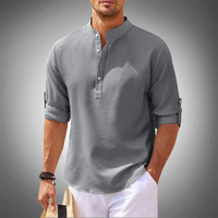 Tom | Herren Sommer Hemd | Langarm in Grau
