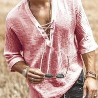Marcus | Herren Sommer Hemd | Weiß in Rosa