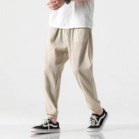 Jannik | Herren Sommer Hose | Schwarz in Beige