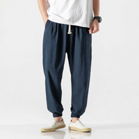 Jannik | Herren Sommer Hose | Schwarz in Marineblau
