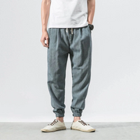 Jannik | Herren Sommer Hose | Schwarz in Hellblau