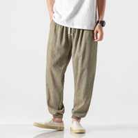 Jannik | Herren Sommer Hose | Schwarz in Khaki