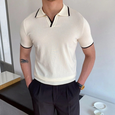 Herren Sommer-Poloshirt mit V-Ausschnitt | Kurzarm