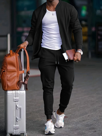 Jonathan | Herren Sportlich Trainingsanzug | Tracksuit in Schwarz