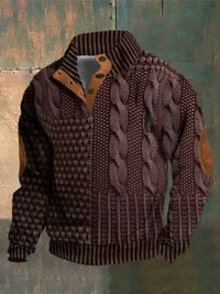Darius | Herren Stehkragen Pullover | Warme Sweater in Dunkelrot