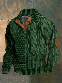 Darius | Herren Stehkragen Pullover | Warme Sweater in Grün