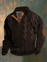 Darius | Herren Stehkragen Pullover | Warme Sweater in Braun