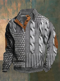 Darius | Herren Stehkragen Pullover | Warme Sweater in Hellgrau