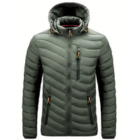 Zigmund | Herren Winter Steppjacke | Daunenjacke Schwarz in Olivgrün