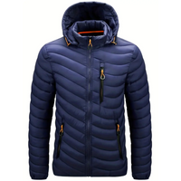 Zigmund | Herren Winter Steppjacke | Daunenjacke Schwarz in Dunkelblau