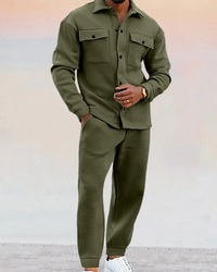 Uwe | Herren Komplette Outfit | Zweiteiler in Armee grün
