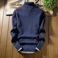 Yuri | Herren Strick Rollkragenpullover | Langarm in Blau