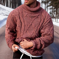 Ronan | Herren Strick Rollkragenpullover | Winter in Rosa