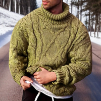 Ronan | Herren Strick Rollkragenpullover | Winter in Grün