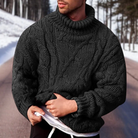 Ronan | Herren Strick Rollkragenpullover | Winter in Schwarz