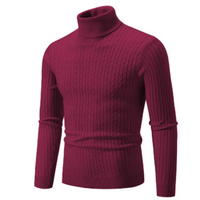 Alaric | Herren Strick Rollkragenpullover | Sweater in Rot Burgundisch