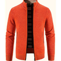 Kenzo | Herren Strickjacke mit Reißverschluss | Cardigan in Orange Rot