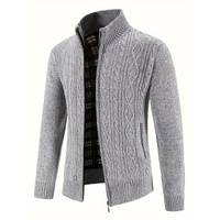 Domenico | Herren Strickjacke | mit Reißverschluss in Grau