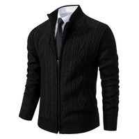 Domenico | Herren Strickjacke | mit Reißverschluss in Schwarz