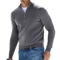 Dominik | Herren Strickpullover mit Halbem Reißverschluss in Grau