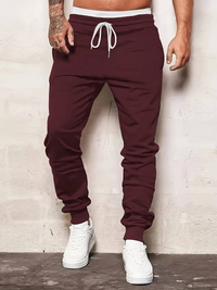 Alexandru | Herren Fitness Jogginghose | Grau in Burgund