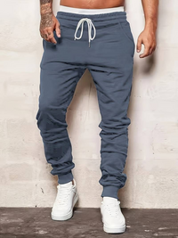 Alexandru | Herren Fitness Jogginghose | Grau in Himmelblau