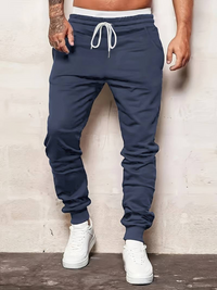 Alexandru | Herren Fitness Jogginghose | Grau in Marineblau