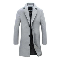 Flynn | Herren Trenchcoat Schwarz | Lange Jacke in Hellgrau