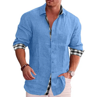 Benedikt | Herren Langarm Hemd | Button down in Blau