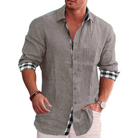 Benedikt | Herren Langarm Hemd | Button down in Grau